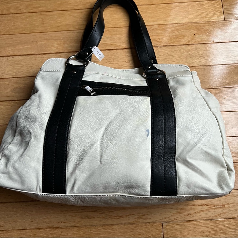 Cream and Black Handbag